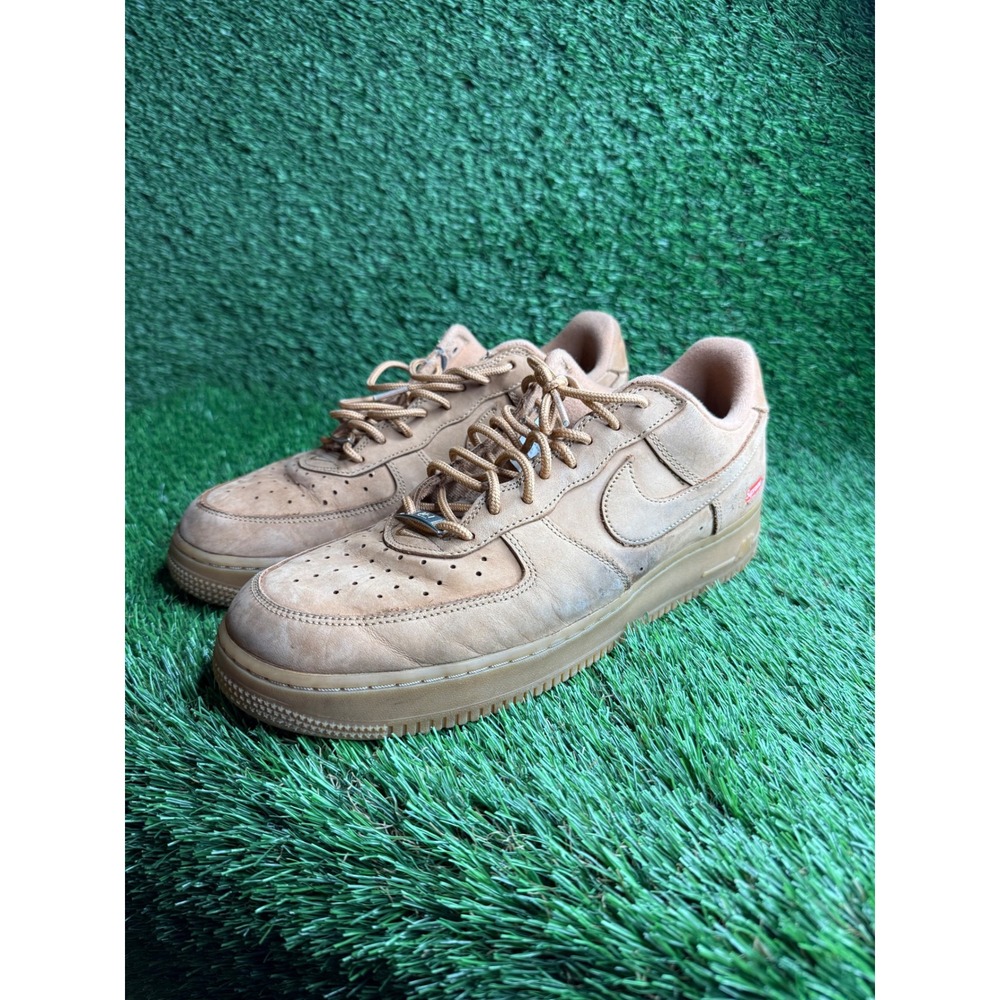 Nike Air Force 1 Low Supreme Flax Wheat Tan Gum DN1555-200 Mens Sneakers 11.5